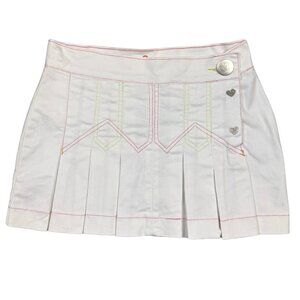 A Jeans White Pleated Mini Skirt Y2K Size 7